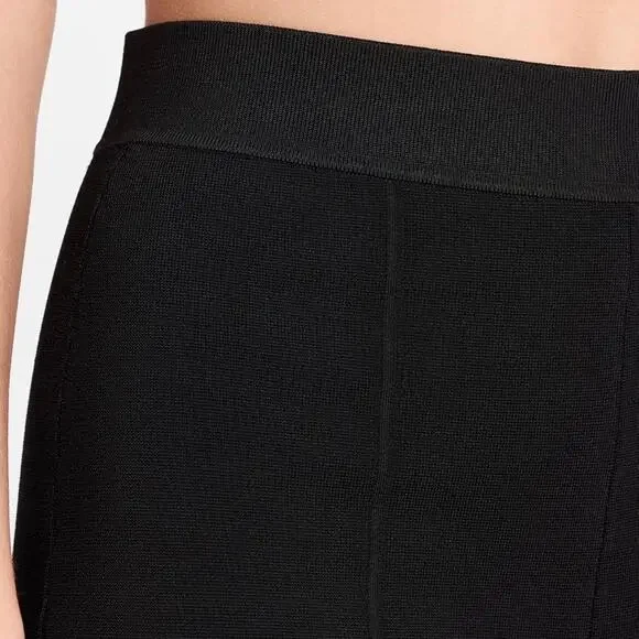 ALC Pants Womens XS Brooklyn Sweater Knit Rayon Pull On Cropped Bootcut Black - Picture 2 of 8